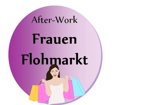 Plakat mit Lila Kreis und Frauenillustration