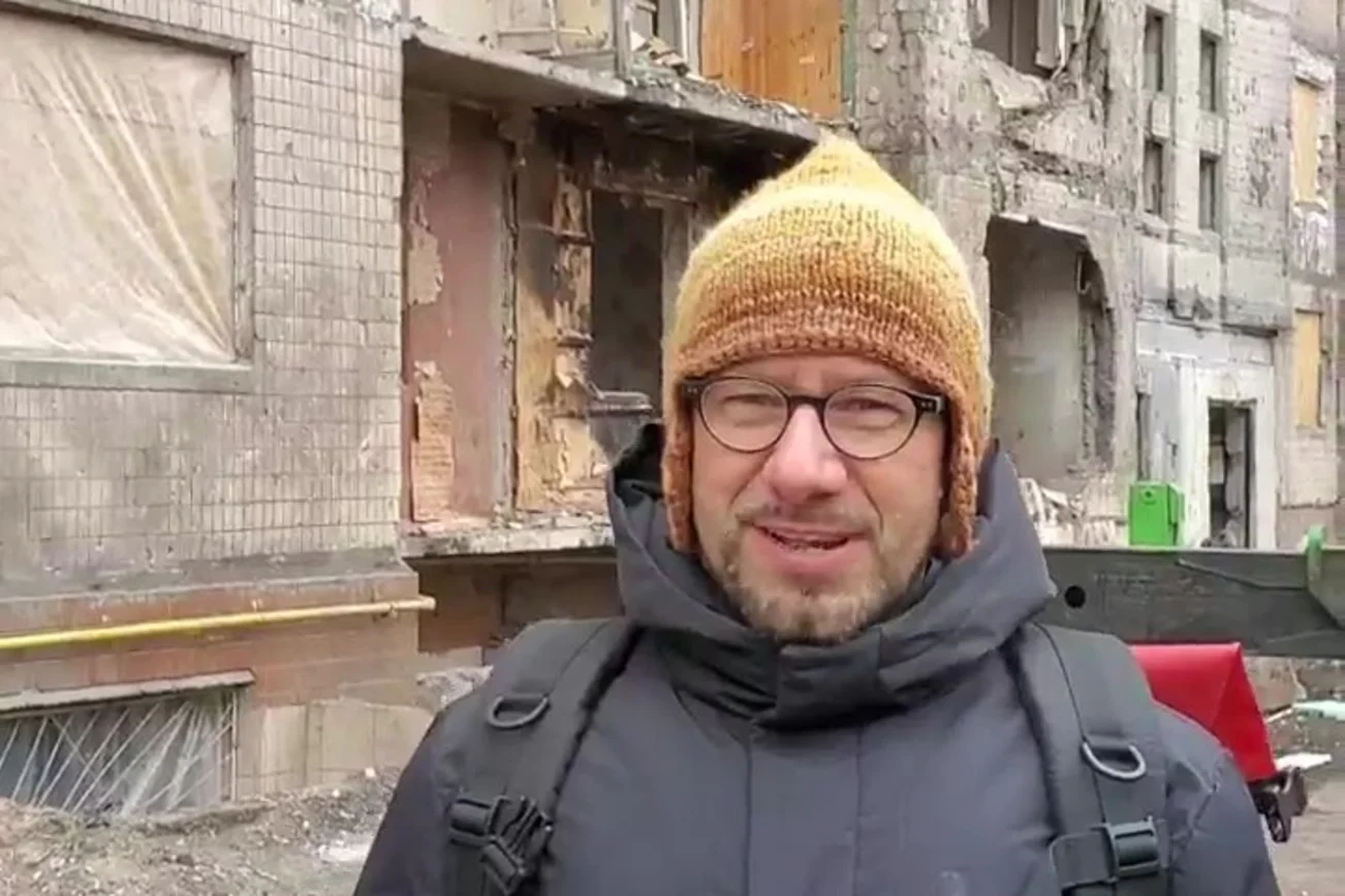 Dieses Wohnhaus wurde am 2. Januar von einer russischen Rakete getroffen.