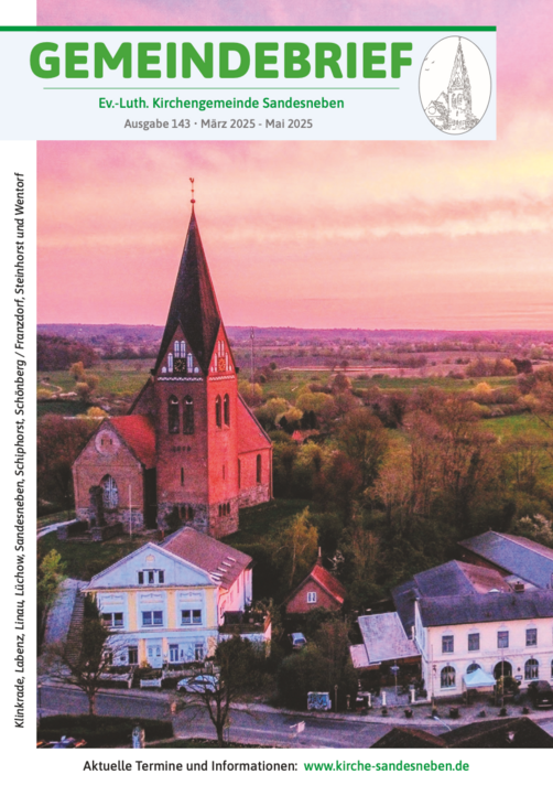 Titelbild Gemeindebrief Sonnenuntergang Sandesneben