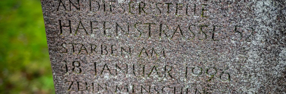 Blick auf Gedenkstätte in der Hafenstraße