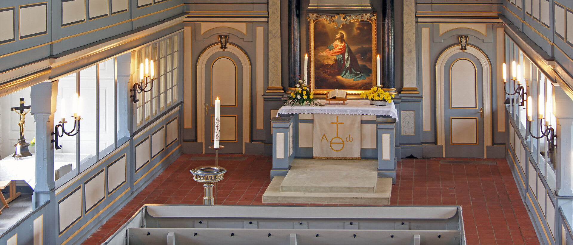 Innenansicht von der Empore in St. Johannis Siebeneichen