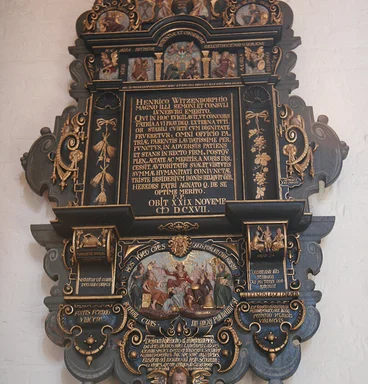 Epitaph an der Wand in St.-Clemens-St.-Katharinen Seedorf
