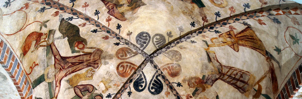 Bemaltes Gewölbe in der Marienkirche Büchen-Dorf